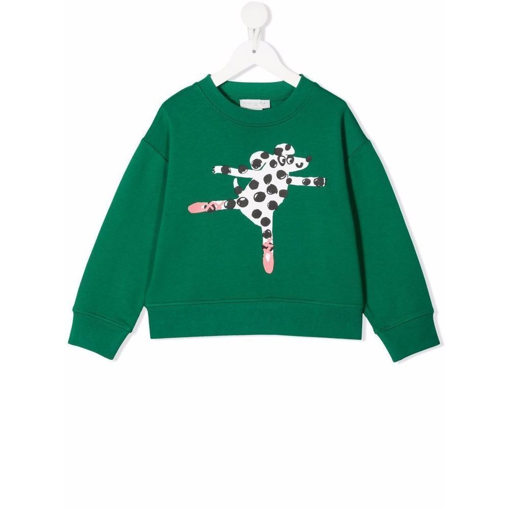 Stella McCartney Kids Green Dancing Dog Oversize Sweatshirt 3t